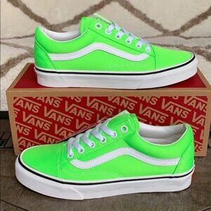 Vans Neon Lime Green Old Skool Shoes Sneakers Men's 10.5 Women's 12 Gecko